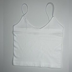 Dynamic Super Stretchy Ribbed White Forever Tank